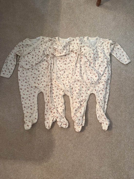 Jamie Kay Other - Jamie Kay Cream Floral Baby One-Piece Footie Pajamas 24M 2Y (Set of 3)